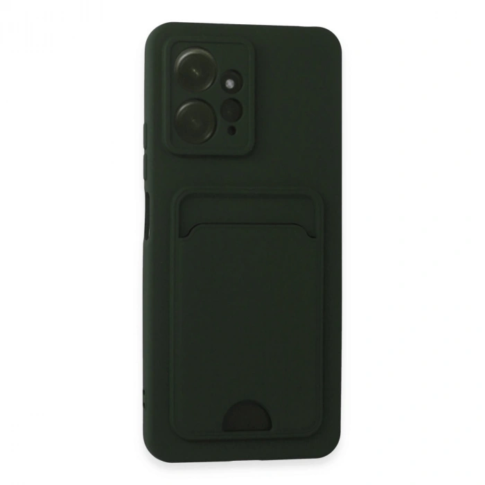 Xiaomi Redmi Note 12 4g Kılıf Kelvin Kartvizitli Silikon - Koyu Yeşil