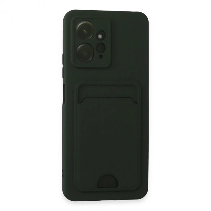 Xiaomi Redmi Note 12 4g Kılıf Kelvin Kartvizitli Silikon - Koyu Yeşil