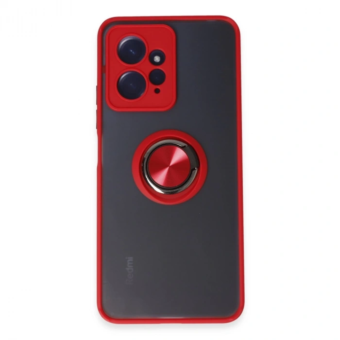 Xiaomi Redmi Note 12 4g Kılıf Montreal Yüzüklü Silikon Kapak - Kırmızı