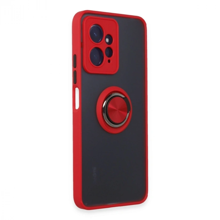 Xiaomi Redmi Note 12 4g Kılıf Montreal Yüzüklü Silikon Kapak - Kırmızı