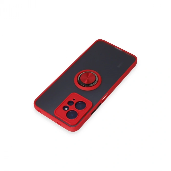 Xiaomi Redmi Note 12 4g Kılıf Montreal Yüzüklü Silikon Kapak - Kırmızı