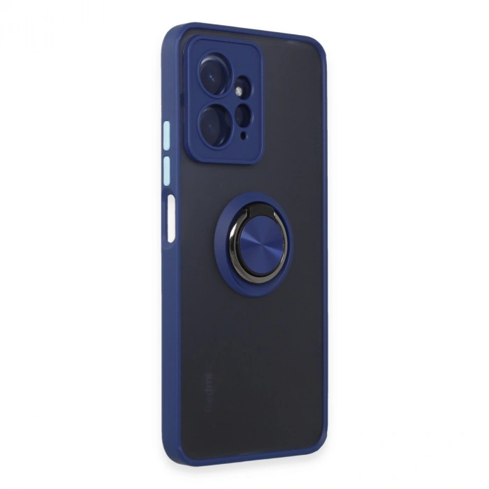 Xiaomi Redmi Note 12 4g Kılıf Montreal Yüzüklü Silikon Kapak - Lacivert