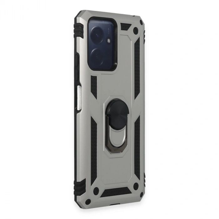 Xiaomi Redmi Note 12 4g Kılıf Sofya Yüzüklü Silikon Kapak - Gümüş