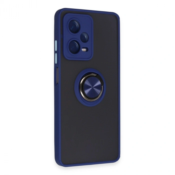 Xiaomi Redmi Note 12 5g Kılıf Montreal Yüzüklü Silikon Kapak - Lacivert