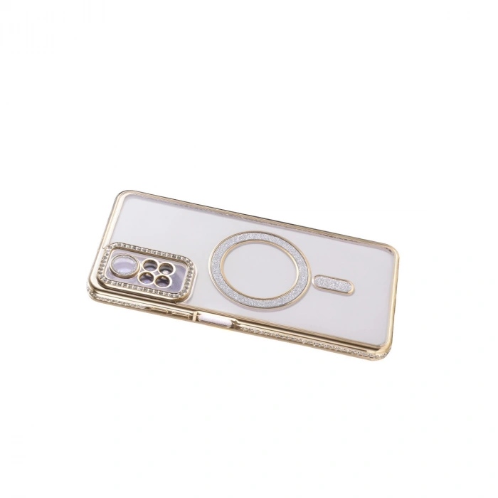 Xiaomi Redmi Note 12 Pro 4g Joke Simli Magneticsafe Kılıf - Gold