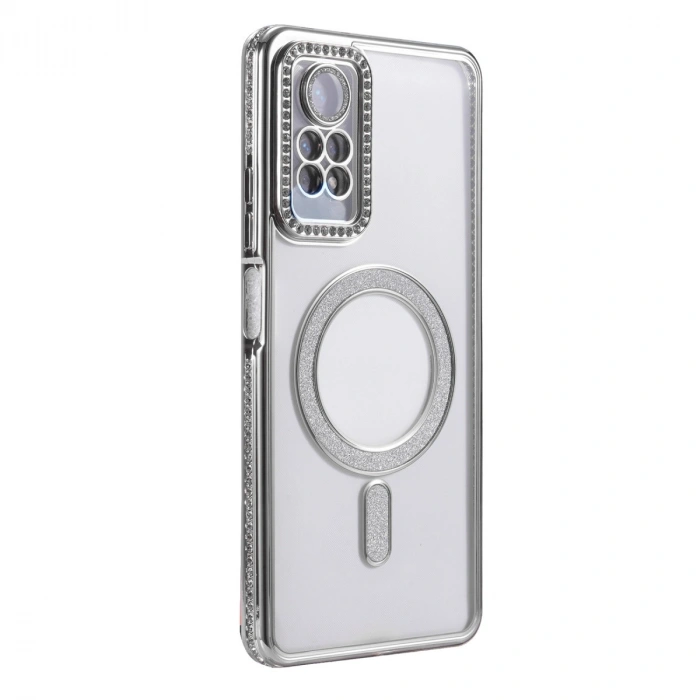 Xiaomi Redmi Note 12 Pro 4g Joke Simli Magneticsafe Kılıf - Gümüş
