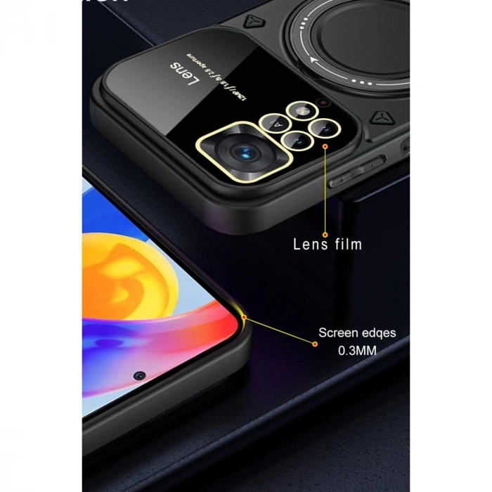 Xiaomi Redmi Note 12 Pro 4g Kılıf Joy Lens Standlı Kapak - Kırmızı