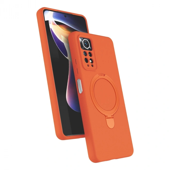 Xiaomi Redmi Note 12 Pro 4g Regal Magsafe Standlı Kapak - Turuncu
