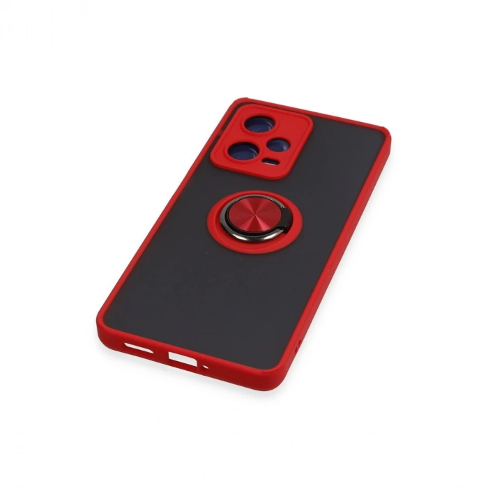 Xiaomi Redmi Note 12 Pro 5g Kılıf Montreal Yüzüklü Silikon Kapak - Kırmızı