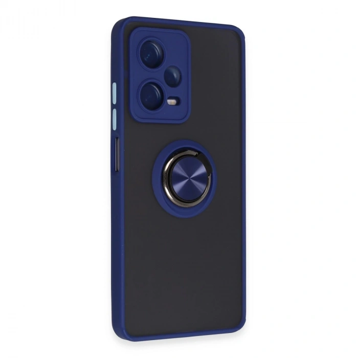 Xiaomi Redmi Note 12 Pro 5g Kılıf Montreal Yüzüklü Silikon Kapak - Lacivert