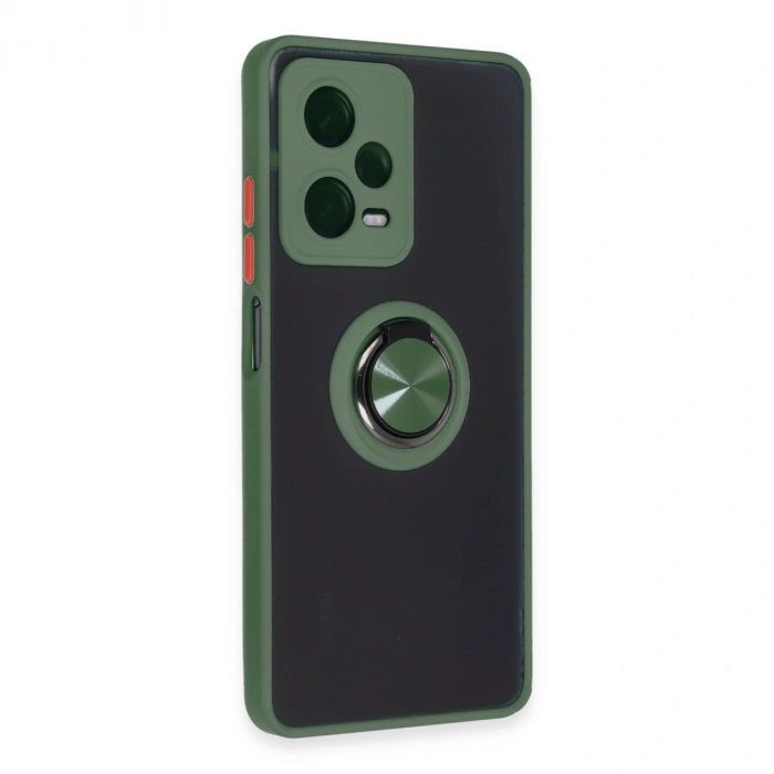 Xiaomi Redmi Note 12 Pro 5g Kılıf Montreal Yüzüklü Silikon Kapak - Yeşil