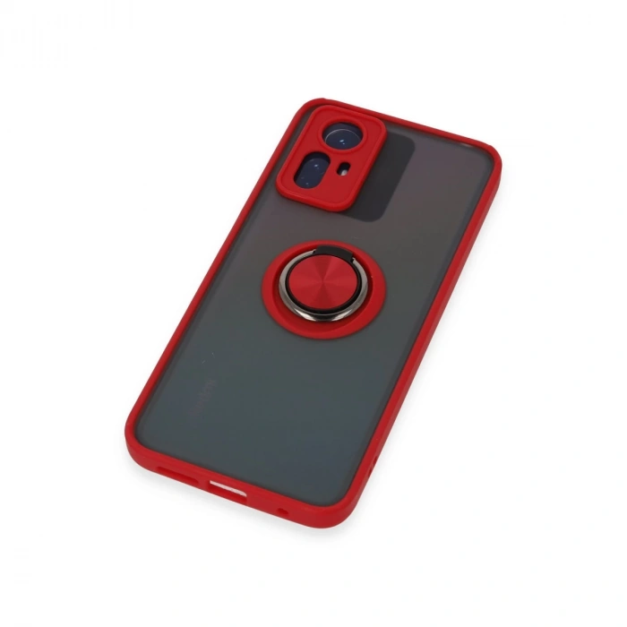 Xiaomi Redmi Note 12s Kılıf Montreal Yüzüklü Silikon Kapak - Kırmızı