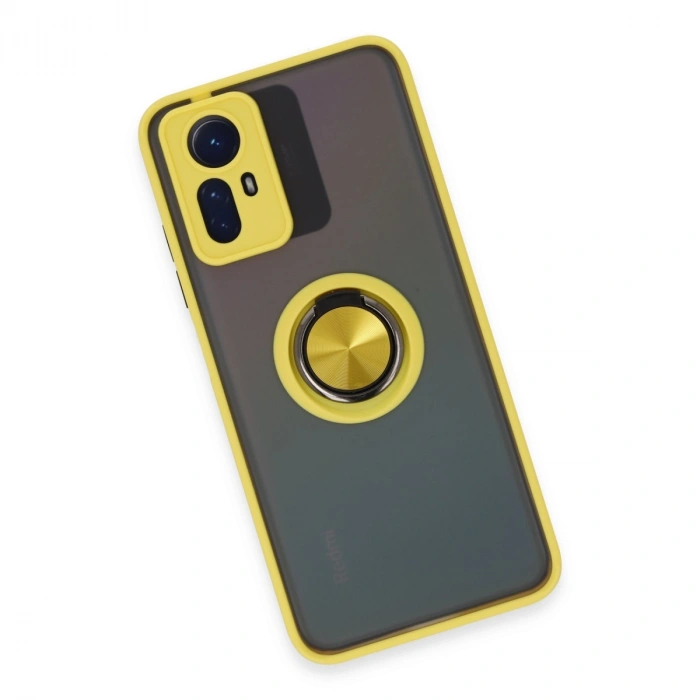 Xiaomi Redmi Note 12s Kılıf Montreal Yüzüklü Silikon Kapak - Sarı