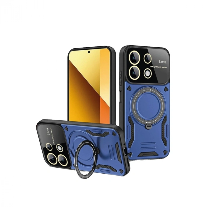 Xiaomi Redmi Note 13 4g Kılıf Joy Lens Standlı Kapak - Lacivert