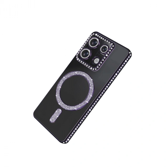 Xiaomi Redmi Note 13 Pro 4g Joke Simli Magneticsafe Kılıf - Derin Mor
