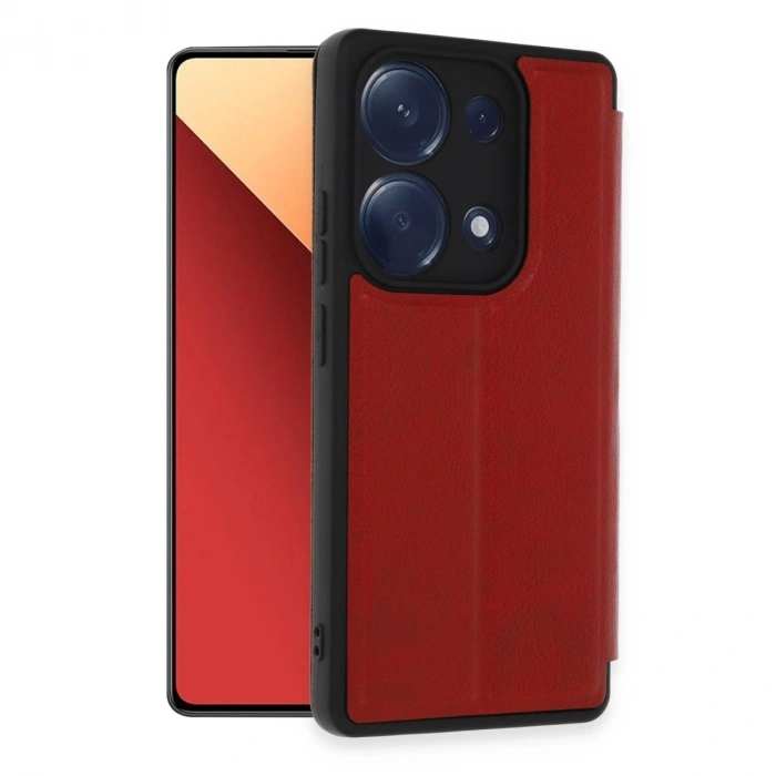 Xiaomi Redmi Note 13 Pro 4g Kılıf Flip Cover - Kırmızı