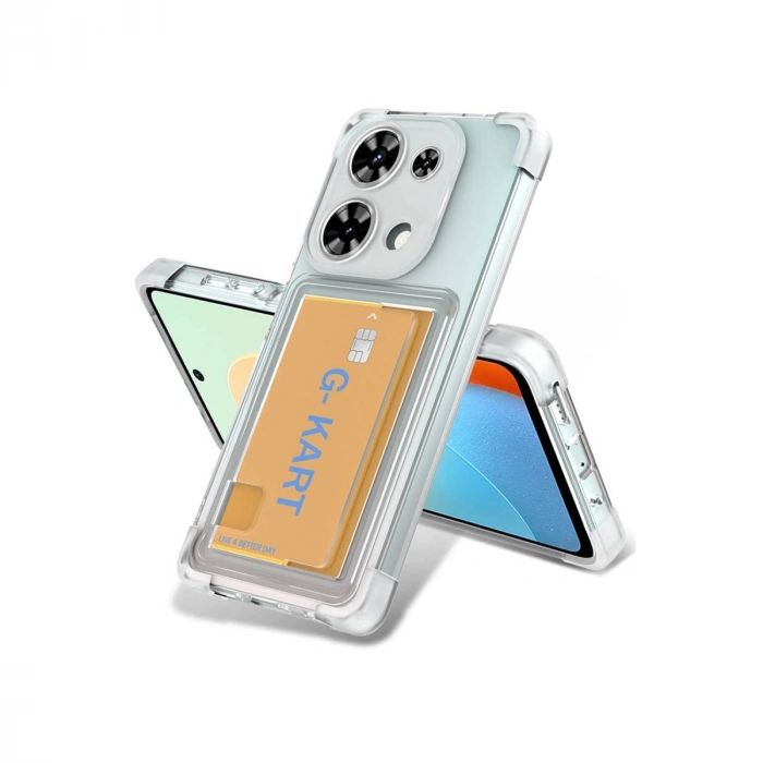Xiaomi Redmi Note 13 Pro 4g Kılıf Kart Şeffaf Silikon - Şeffaf