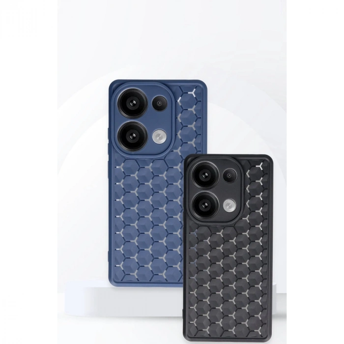 Xiaomi Redmi Note 13 Pro 4g Kılıf Petek Silikon Kapak - Lacivert