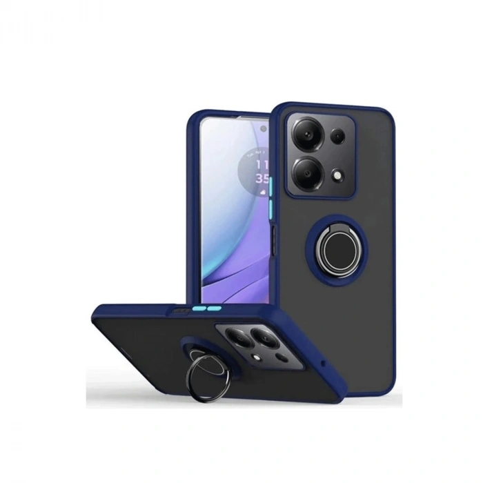 Xiaomi Redmi Note 13 Pro 5g Kılıf Montreal Yüzüklü Silikon Kapak - Lacivert