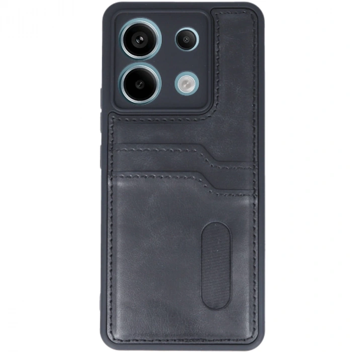 Xiaomi Redmi Note 13 Pro 5g Kılıf Sara Kartvizitli Deri Kılıf - Siyah