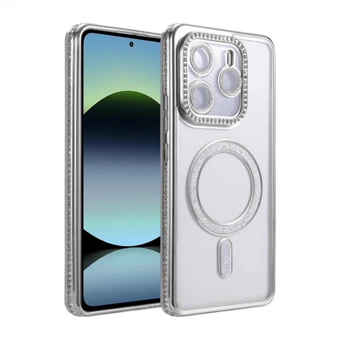 Xiaomi Redmi Note 14 4g Joke Simli Magneticsafe Kılıf - Gümüş