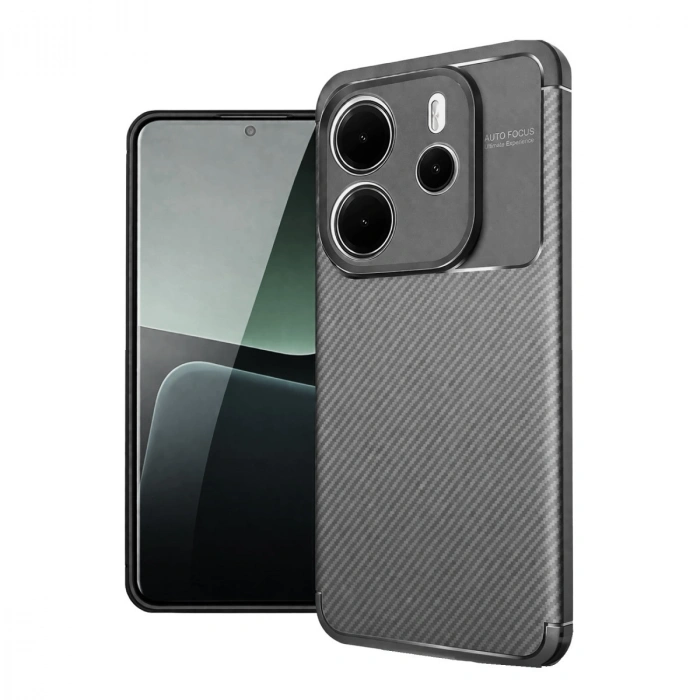 Xiaomi Redmi Note 14 4g Kılıf Auto Focus Karbon Kapak - Gri