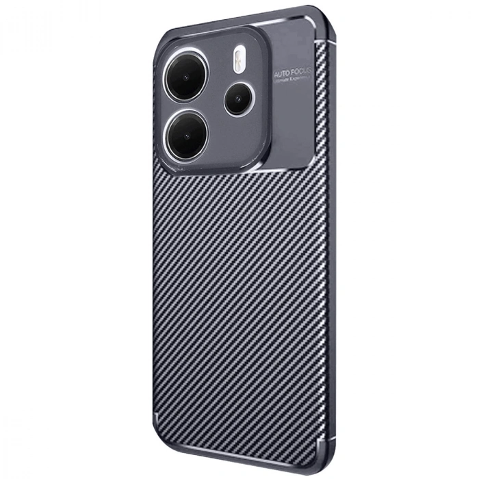 Xiaomi Redmi Note 14 4g Kılıf Auto Focus Karbon Kapak - Lacivert