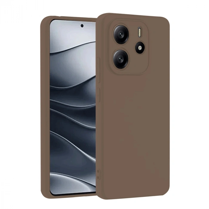 Xiaomi Redmi Note 14 4g Kılıf First Silikon - Kahverengi