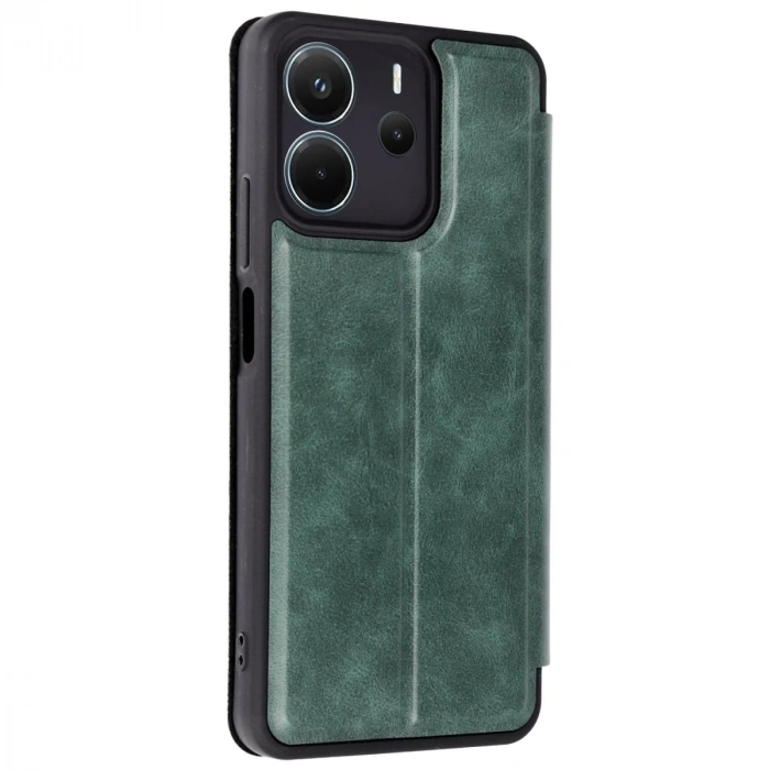 Xiaomi Redmi Note 14 4g Kılıf Flip Cover - Koyu Yeşil