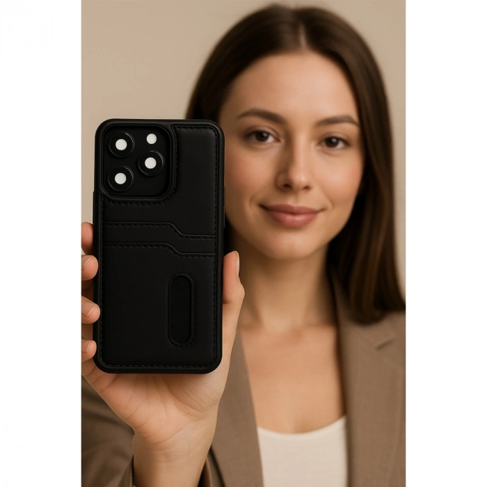 Xiaomi Redmi Note 14 4g Kılıf Sara Kartvizitli Deri Kılıf - Koyu Yeşil