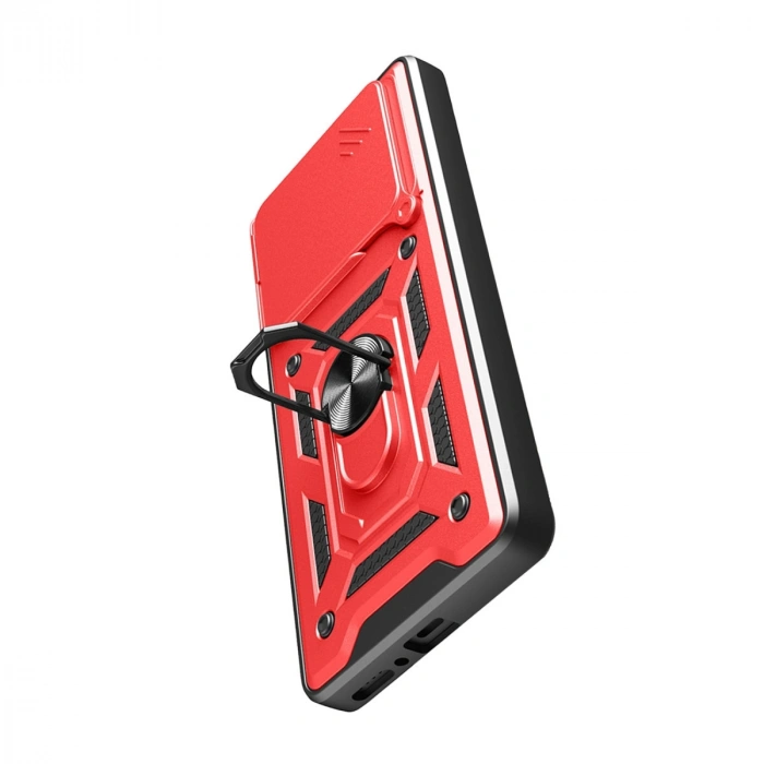 Xiaomi Redmi Note 14 4g Pars Lens Yüzüklü Silikon - Kırmızı