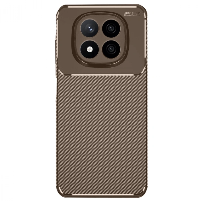 Xiaomi Redmi Note 14 Pro 4g Kılıf Auto Focus Karbon Kapak - Kahverengi