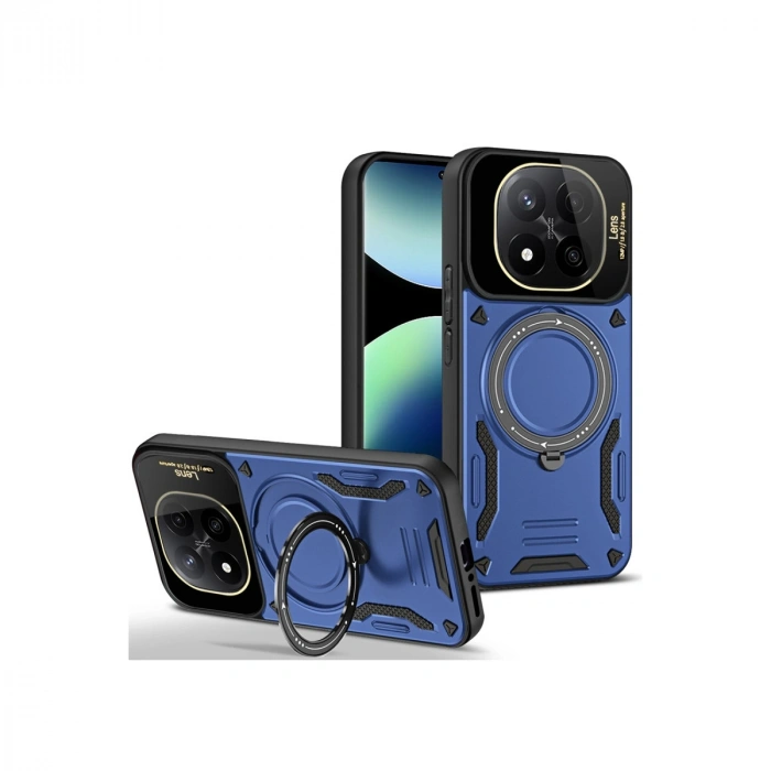 Xiaomi Redmi Note 14 Pro 4g Kılıf Joy Lens Standlı Kapak - Lacivert