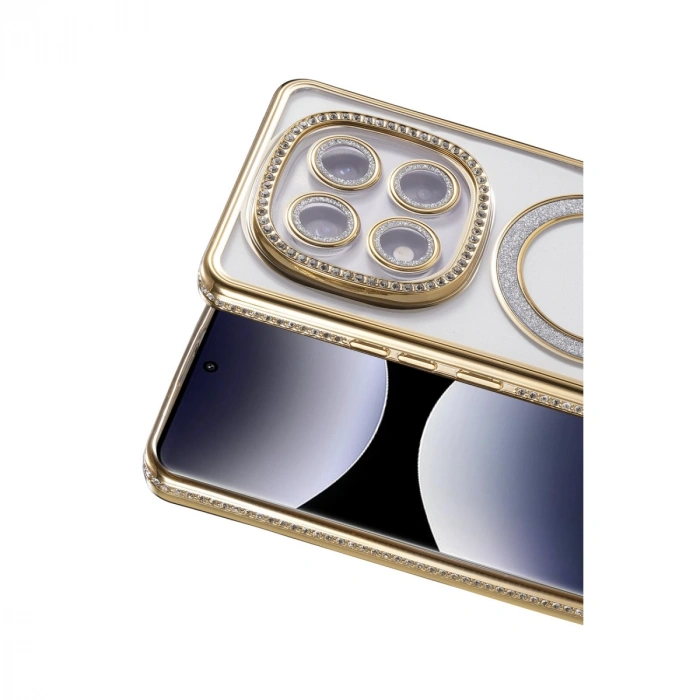 Xiaomi Redmi Note 14 Pro 5g Joke Simli Magneticsafe Kılıf - Gold