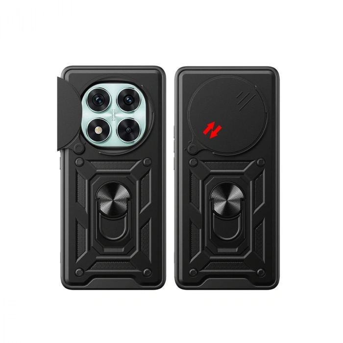 Xiaomi Redmi Note 14 Pro 5g Kılıf Pars Lens Yüzüklü Silikon - Kırmızı