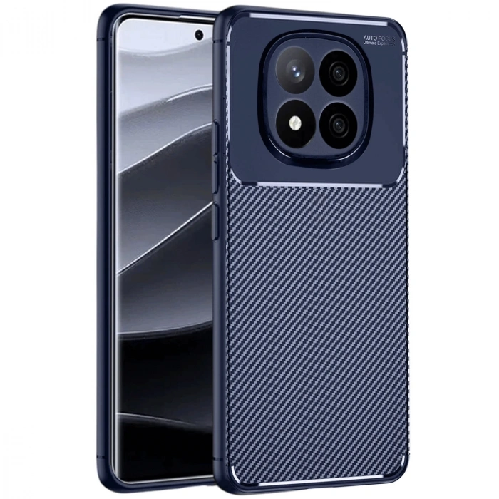 Xiaomi Redmi Note 14 Pro Plus Kılıf Auto Focus Karbon Kapak - Lacivert