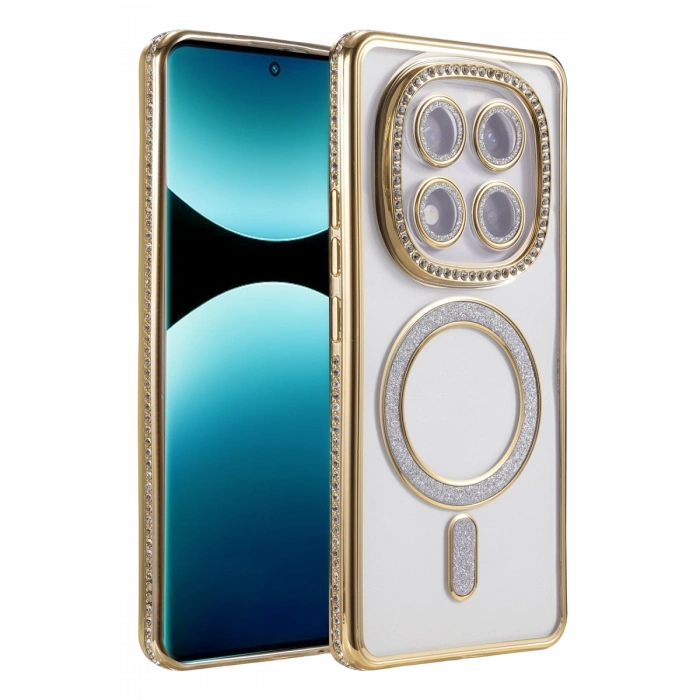 Xiaomi Redmi Note 15 Pro Plus 5g Joke Simli Magneticsafe Kılıf - Gold