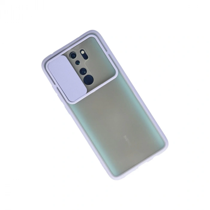 Xiaomi Redmi Note 8 Pro Kılıf Palm Buzlu Kamera Sürgülü Silikon - Lila