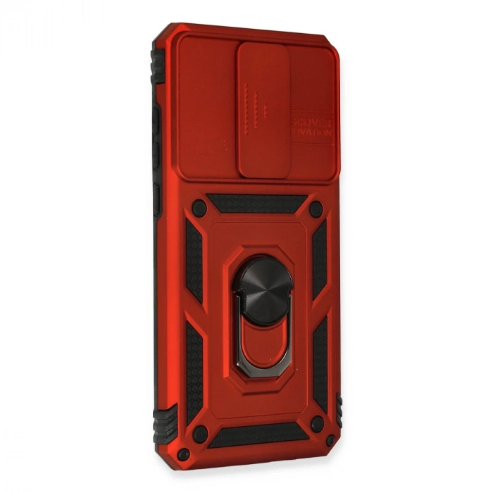 Xiaomi Redmi Note 8 Pro Kılıf Pars Lens Yüzüklü Silikon - Kırmızı