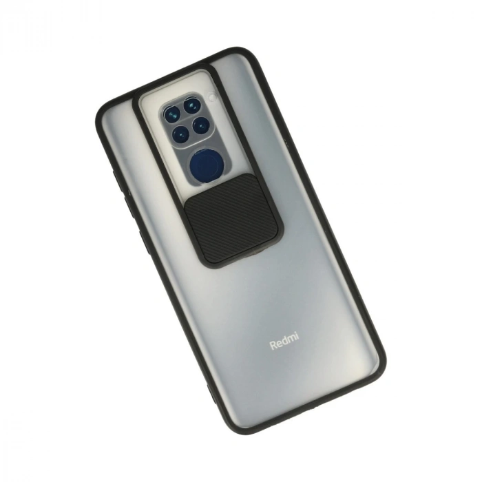 Xiaomi Redmi Note 9 Kılıf Palm Buzlu Kamera Sürgülü Silikon - Siyah