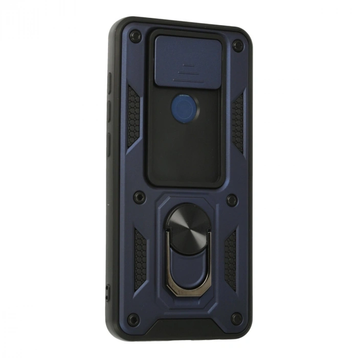 Xiaomi Redmi Note 9 Kılıf Pars Lens Yüzüklü Silikon - Lacivert