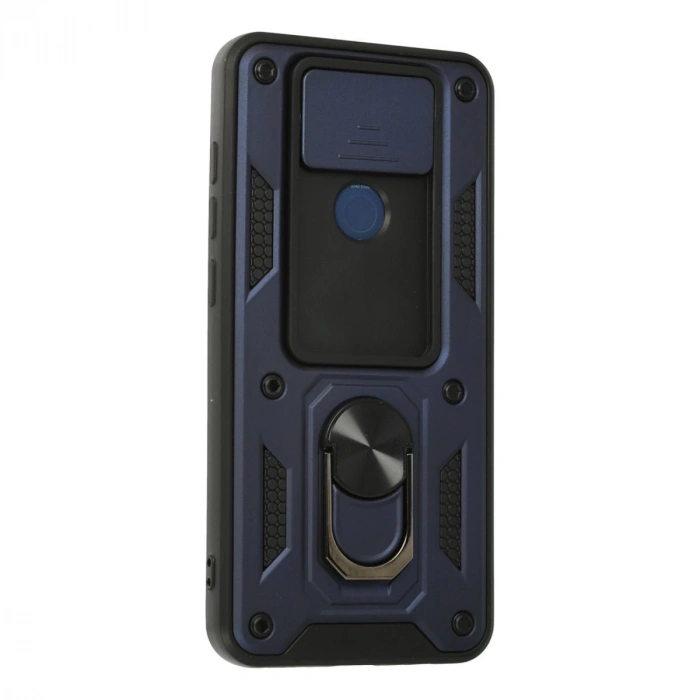 Xiaomi Redmi Note 9 Kılıf Pars Lens Yüzüklü Silikon - Lacivert