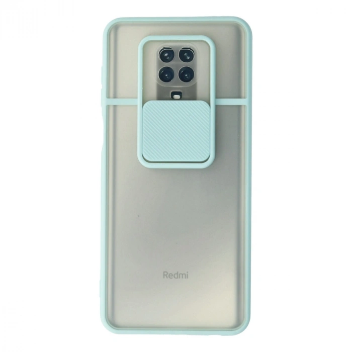 Xiaomi Redmi Note 9 Pro Kılıf Palm Buzlu Kamera Sürgülü Silikon - Turkuaz