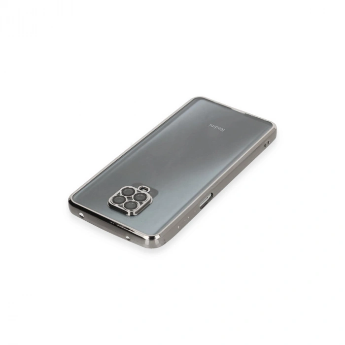 Xiaomi Redmi Note 9 Pro Kılıf Razer Lensli Silikon - Gümüş