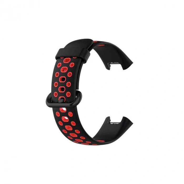 Xiaomi Redmi Watch 2 Spor Delikli Kordon (saat Değildir) - Siyah-kırmızı