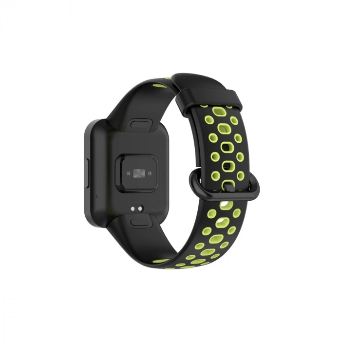 Xiaomi Redmi Watch 2 Spor Delikli Kordon - Siyah-yeşil