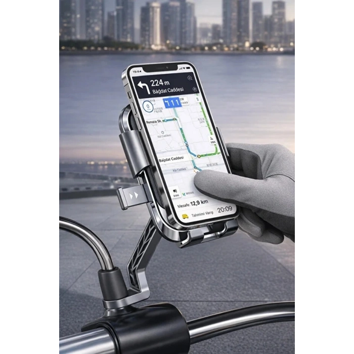 Xy-089 Motosiklet & Bisiklet Ayna Baglantılı Telefon Tutucu