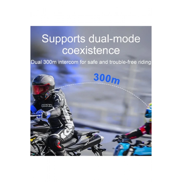 Y20 Max Motosiklet Bluetooth 5.3 Kask Intercom 2 Kişi 300 Metre Eşleşme Özellikli