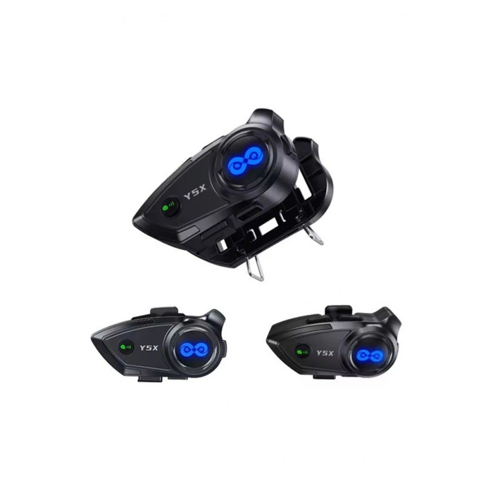 Y5x Rgb Işıklı Intercom 5 Kişi Bağlantılı 1000mah Motosiklet Bluetooth Kulaklık Seti