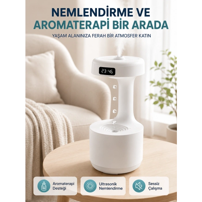Yağmur Damlası Hava Nemlendirici Ultrasonik Buhar Makinesi 800 Ml Aroma Difüzör